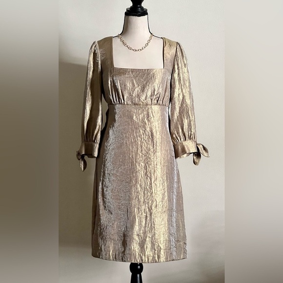 AGB Dresses & Skirts - Shimmer gold square neck classic & chic party dress size 6‎ by AGB